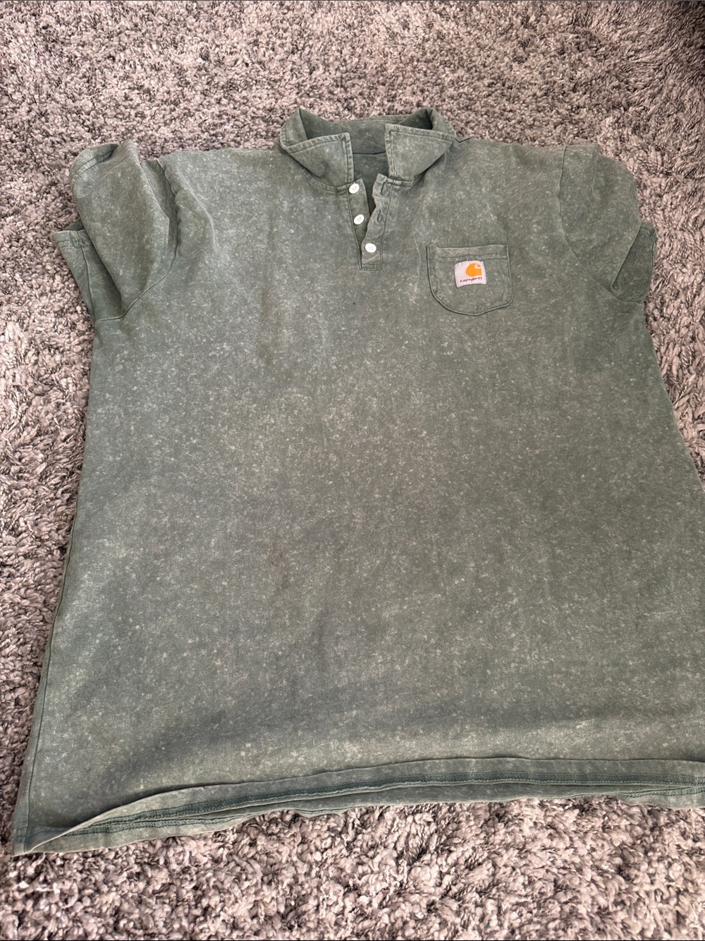 Carhartt Men’s Mineral Washed Olive Pocket Polo